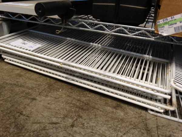 ALL ONE MONEY! Lot of Various White Poly Coated Racks! Includes 23.5x21.5