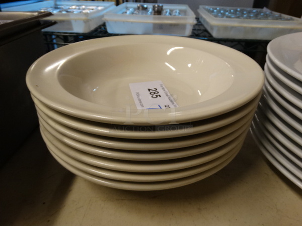 7 White Ceramic Pasta Plates. 10.5x10.5x2. 7 Times Your Bid!