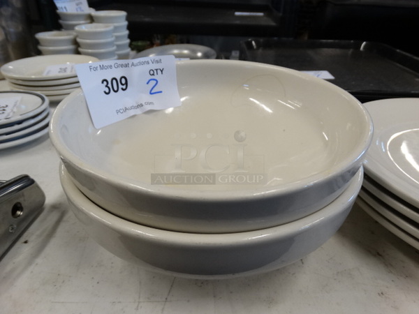 2 White Ceramic Bowls. 8.5x8.5x3. 2 Times Your Bid!