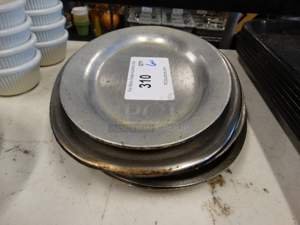 6 Various Metal Oval Plates. includes 10.5x7x1. 6 Times Your Bid!