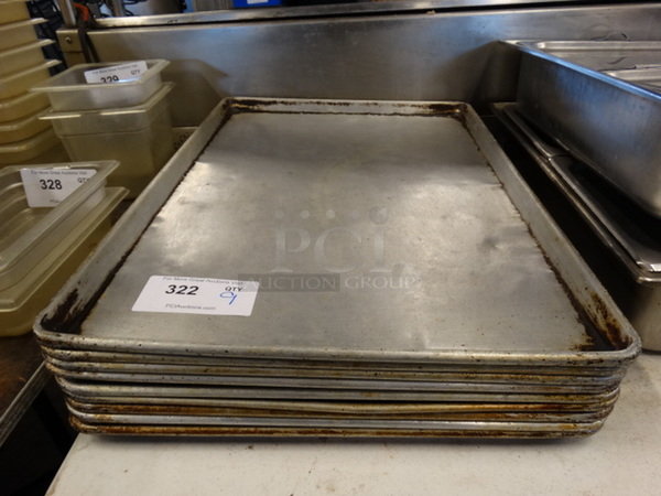 9 Metal Full Size Baking Pans. 18x26x1. 9 Times Your Bid!
