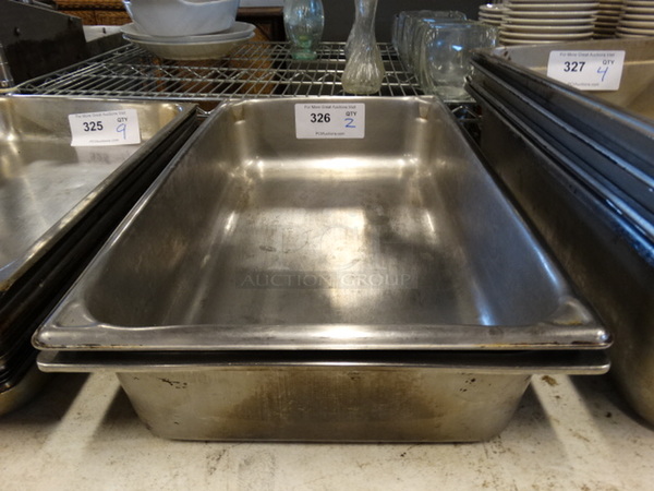 2 Full Size Stainless Steel Drop In Bins. 1/1x4. 2 Times Your Bid!