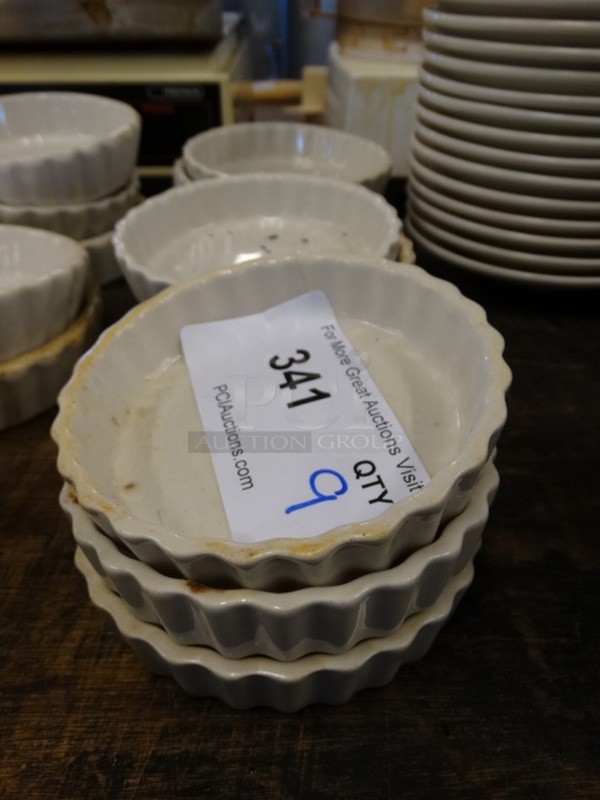 9 White Ceramic Bowls. 4.5x4.5x1. 9 Times Your Bid!