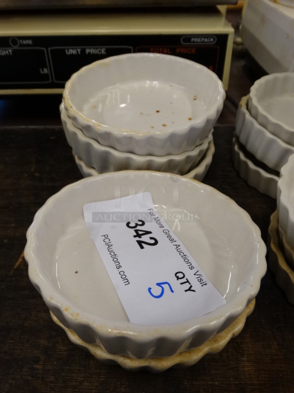 5 White Ceramic Bowls. 5x5x1. 5 Times Your Bid!