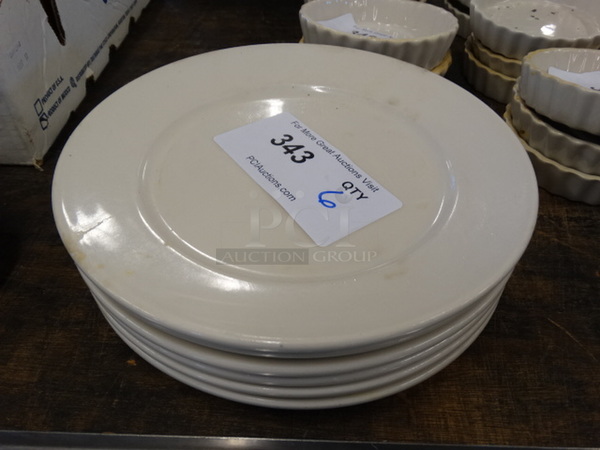 6 White Ceramic Plates. 9x9x1. 6 Times Your Bid!
