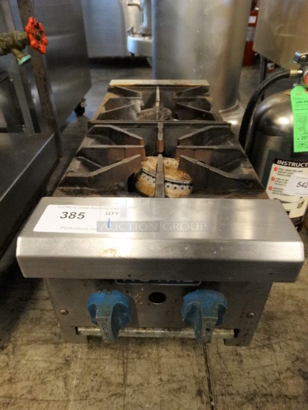 NICE! Royal Stainless Steel Commercial Countertop Gas Powered 2 Burner Range. 12x30.5x14
