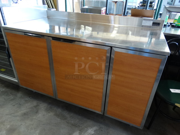 NICE! 2013 Duke Model RBC-60M Stainless Steel Commercial 2 Door Work Top Cooler w/ Poly Coated Racks and Wood Pattern Doors. 120 Volts, 1 Phase. 60x30x40. Tested and Working!