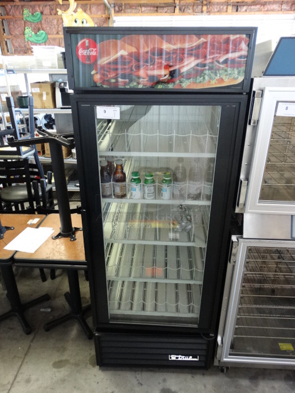 NICE! 2006 True Model GEM-26 Metal Commercial Single Door Reach In Cooler Merchandiser w/ Poly Coated Racks. 115 Volts, 1 Phase. 30x30x79. Tested and Working!