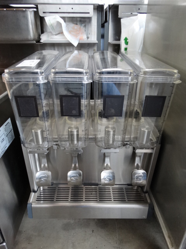 SWEET! 2018 Crathco Model CS-4E/2D/3D-16 Stainless Steel Commercial Countertop 4 Hopper Refrigerated Beverage Machine. 120 Volts, 1 Phase. 21x17x28. Tested and Working!