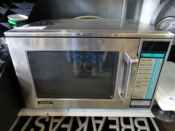 Sharp Model 1200W/R-22GT Stainless Steel Commercial Countertop Microwave Oven. 20x16x13