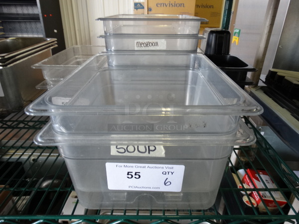 6 Cambro Poly Clear 1/2 Size Drop In Bins. 1/2x6. 6 Times Your Bid!