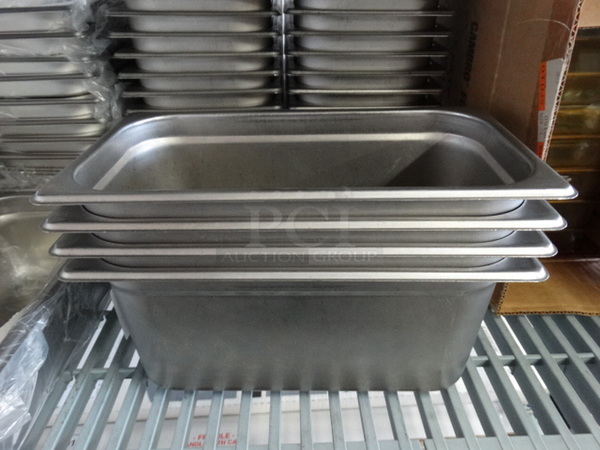 4 Stainless Steel 1/3 Size Drop In Bins. 1/3x6. 4 Times Your Bid!
