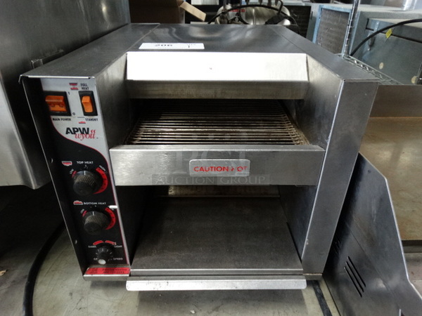 GREAT! American Permanent Ware Model AT-10 Stainless Steel Commercial Countertop Electric Powered Conveyor Oven. 208/240 Volts, 1 Phase. 15x20x14.5