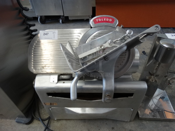 GREAT! Toledo Stainless Steel Commercial Countertop Meat Slicer w/ Sharpening Blade. 24x20x26. Tested and Working!