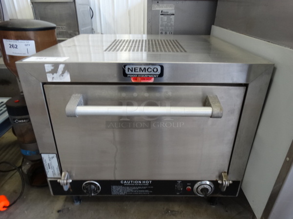 SWEET! 2012 Nemco Model 6205-240 Stainless Steel Commercial Countertop Electric Powered Pizza Oven w/ 2 Cooking Stones. 240 Volts. 25x23x22