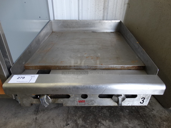 NICE! Imperial Stainless Steel Commercial Countertop Gas Powered Flat Top Griddle. 24x33x14