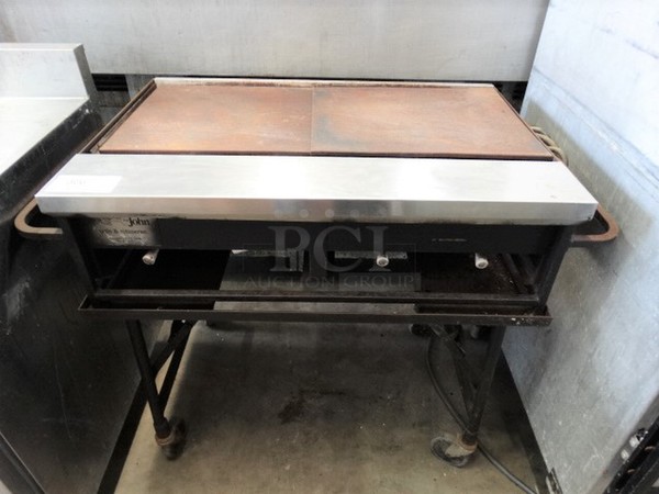 NICE! Big John Metal Commercial Gas Powered Grill on Commercial Casters. 41x23x34