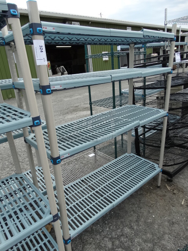 Metro Max Metal and Poly 4 Tier Shelving Unit. 48x18x62. BUYER MUST DISMANTLE. PCI CANNOT  DISMANTLE FOR SHIPPING. PLEASE CONSIDER FREIGHT CHARGES.