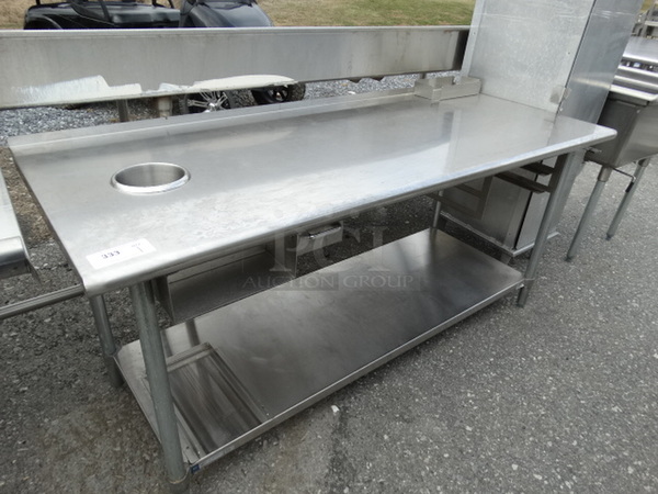 Stainless Steel Commercial Table w/ Undershelf. 72x30x34