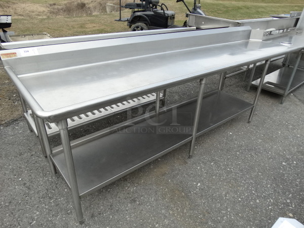 Stainless Steel Commercial Left Side Clean Side Dishwasher Table w/ Undershelf. 126x30x42