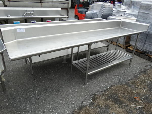 Stainless Steel Commercial Right Side Clean Side Dishwasher Table w/ Undershelf. 108x29x42