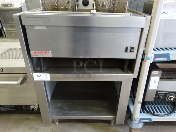Stainless Steel Commercial Equipment Stand w/ Undershelf and Side/Backsplash. 27x30x37.5