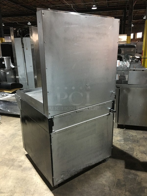 BEAUTIFUL! Garland Commercial Natural Gas Powered Flat Griddle/Plancha! With Raised Backsplash & Salamander Shelf! With Full Size Oven Underneath! All Stainless Steel! Model M47R Serial 0009HG390R! On Legs!  - Image 4 of 10