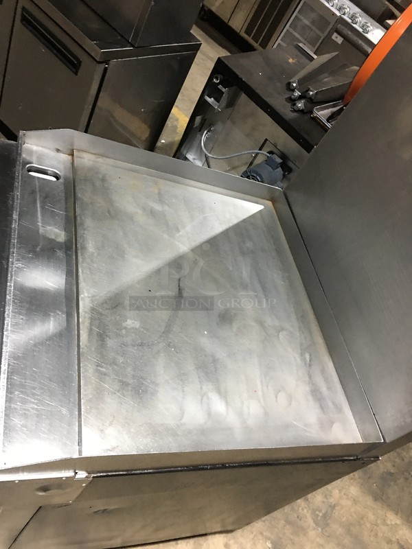BEAUTIFUL! Garland Commercial Natural Gas Powered Flat Griddle/Plancha! With Raised Backsplash & Salamander Shelf! With Full Size Oven Underneath! All Stainless Steel! Model M47R Serial 0009HG390R! On Legs!  - Image 5 of 10