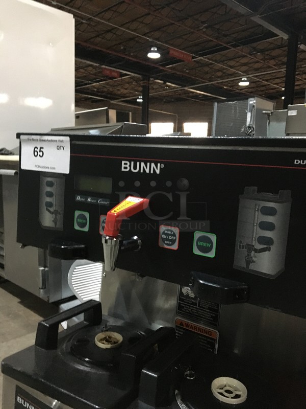 Bunn Commercial Countertop Dual Coffee Brewing Machine! With Hot Water Dispenser! With Beverage Holders/Dispensers! All Stainless Steel! Model DUALSHDBC Serial DUAL185125! 120/208/240V 1Phase! On Legs! - Image 6 of 9