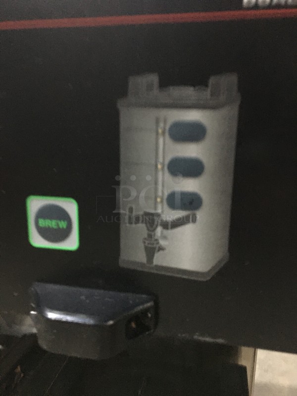 Bunn Commercial Countertop Dual Coffee Brewing Machine! With Hot Water Dispenser! With Beverage Holders/Dispensers! All Stainless Steel! Model DUALSHDBC Serial DUAL185125! 120/208/240V 1Phase! On Legs! - Image 7 of 9