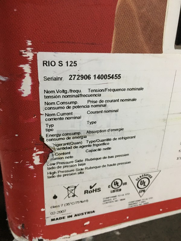 AHT Commercial Floor Style Chest Freezer Merchandiser! With 2 Sliding Top Doors! Model RIOS125 Serial 27290614005455! 120V! - Image 8 of 10