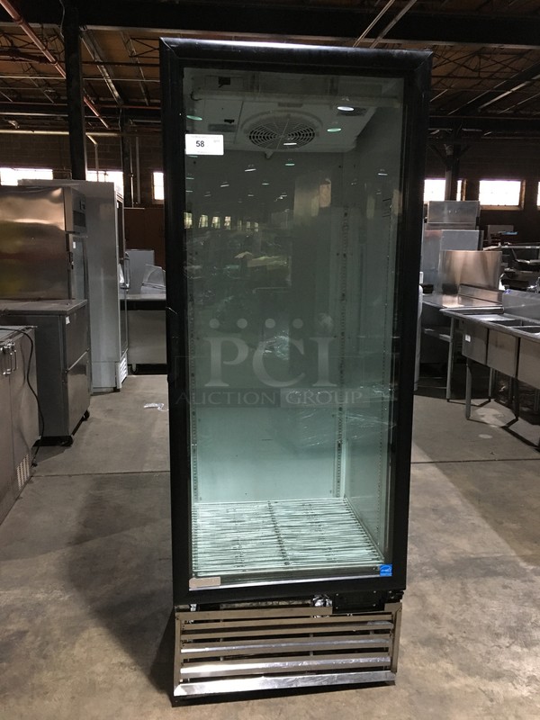 Imbera Commercial Single Door Reach In Cooler Merchandiser! With Poly Coated Racks! Model G319 Serial 534120404221! 115V 1Phase!