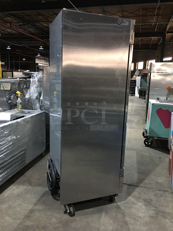 Turbo Air Commercial Single Door Reach In Freezer! All Stainless Steel! Model TSF23SD Serial DF23212001! 115V 1Phase! On Commercial Casters! - Image 4 of 11