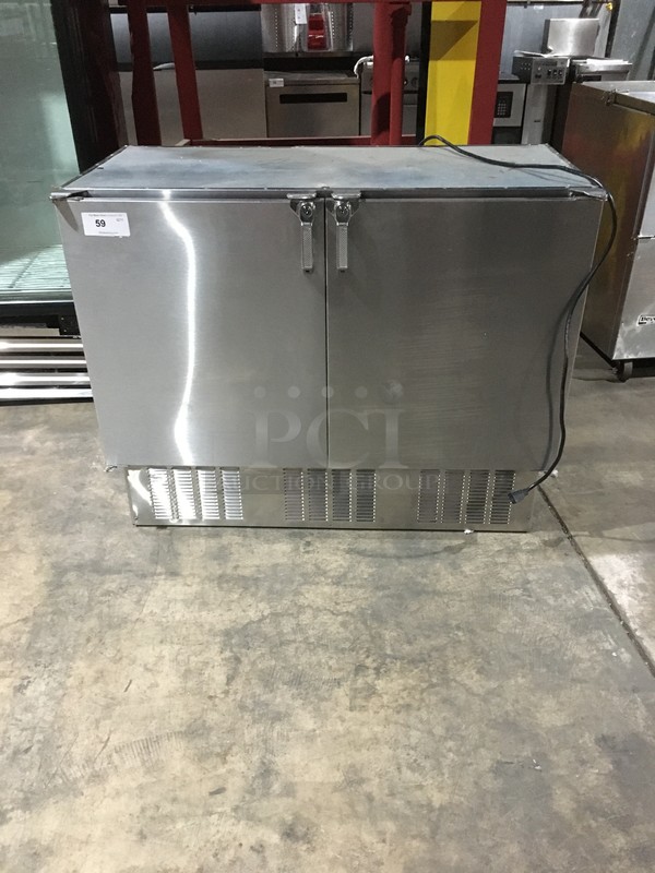 Glastender Self Contained 2 Door Bar Back/Mug Froster! With Poly Coated Racks! All Stainless Steel! Model FV48SN Serial 134132994N! 120V 1Phase!