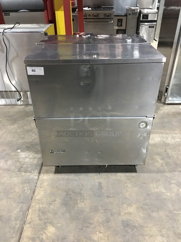 Beverage Air Commercial Milk Cooler! All Stainless Steel! With Poly Coated Racks! Model SM34N Serial 2415867! 115V 1Phase! On Commercial Casters!