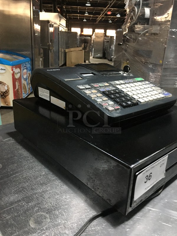 Casio Cash Register! With Key! Model PCRT2300 Serial EX294076B25408! 120V! Working! - Image 2 of 11