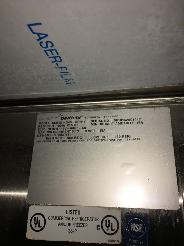 Delfield Commercial Single Door Reach In Cooler Merchandiser! All Stainless Steel! Model SSR1SG40CHIP1 Serial 0910152001417! 115V! - Image 7 of 8