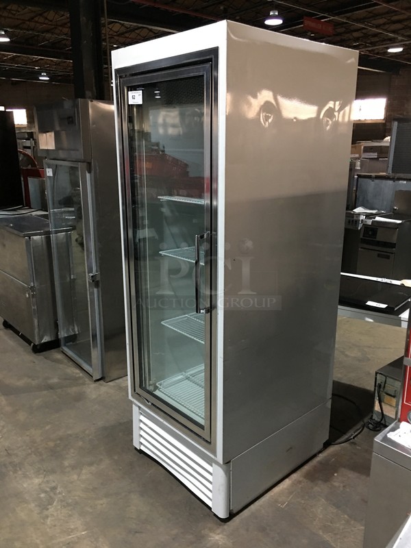 Hussmann Commercial Single Door Reach In Cooler Merchandiser! With Poly Coated Racks! Model 01CXC3BSDFB Serial 56893290008! - Image 3 of 9