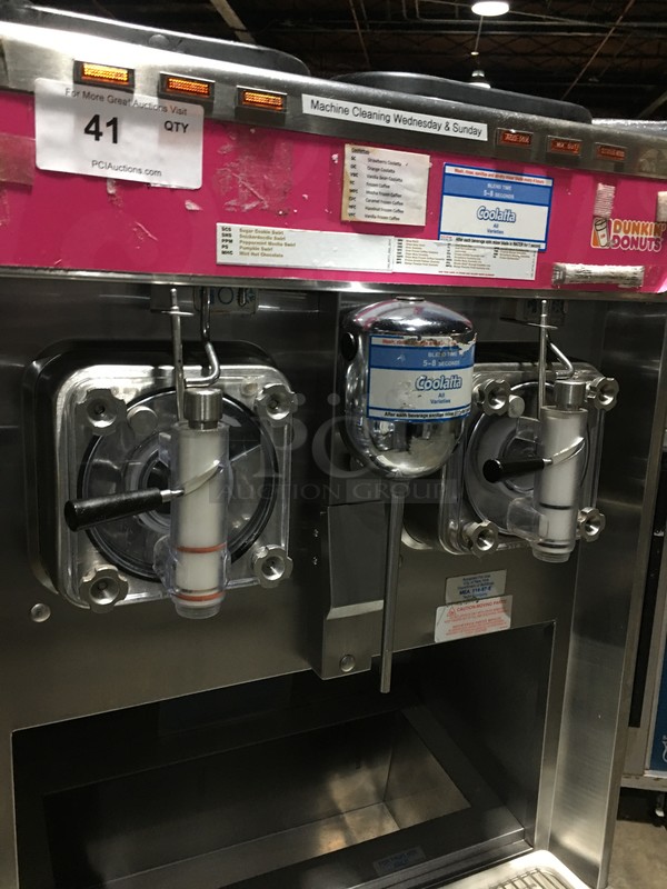 GORGEOUS! Taylor Commercial Floor Style 2 Flavor Frosty/Coolatta/Slushie Making Machine! With Milshake Mixing Attachment! All Stainless Steel! Model 342D27 Serial K5114958! 208/230V 1Phase! On Commercial Casters! - Image 5 of 11