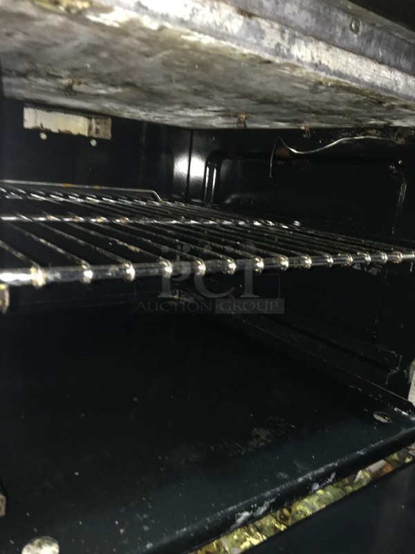 US Range Commercial Natural Gas Powered 4 Burner Stove! With Oven Underneath! With Backsplash & Overhead Salamander Shelf! All Stainless Steel! On Legs! - Image 8 of 12