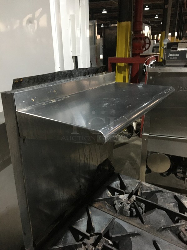 US Range Commercial Natural Gas Powered 4 Burner Stove! With Oven Underneath! With Backsplash & Overhead Salamander Shelf! All Stainless Steel! On Legs! - Image 11 of 12