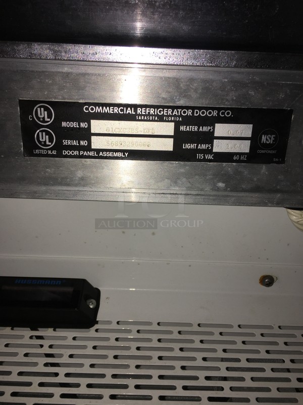 Hussmann Commercial Single Door Reach In Cooler Merchandiser! With Poly Coated Racks! Model 01CXC3BSDFB Serial 56893290008! - Image 8 of 9