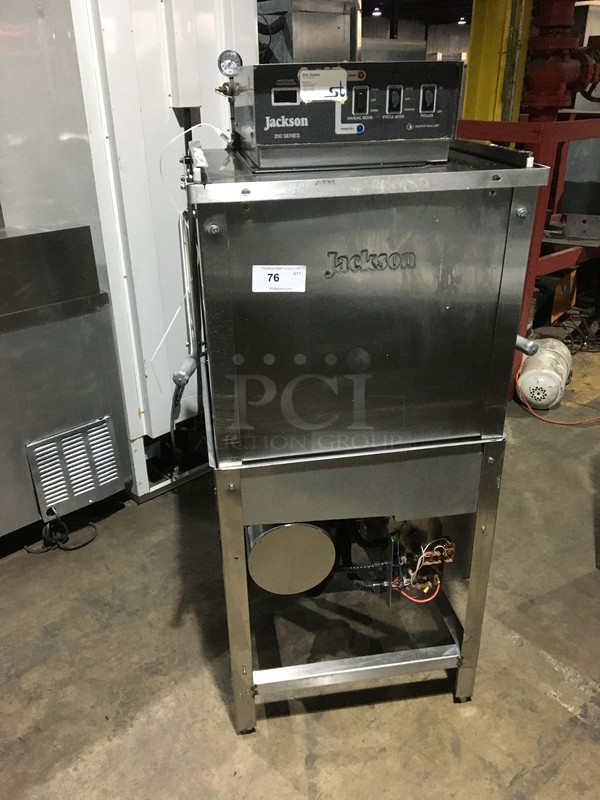 Jackson Commercial Pass Through Dishwasher! All Stainless Steel! Model 200B Serial 4796M! 208V 1Phase! On Legs!