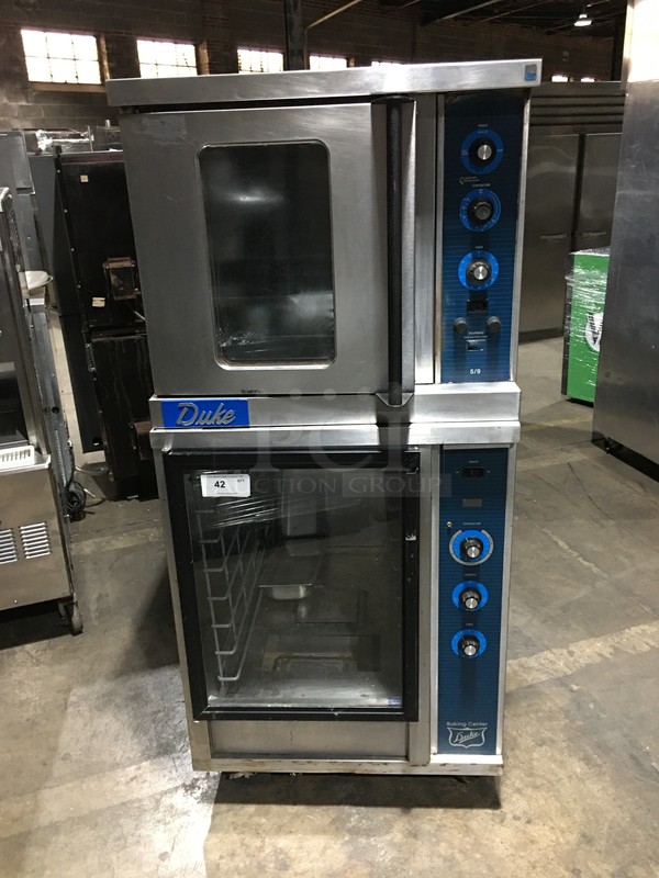 Duke Commercial Convection Oven! With Proofer Underneath! With View Through Doors! All Stainless Steel! Model PFB1 Serial  50IHJH0001! 120V 1Phase! On Commercial Casters! 2 X Your Bid! Makes One Unit!