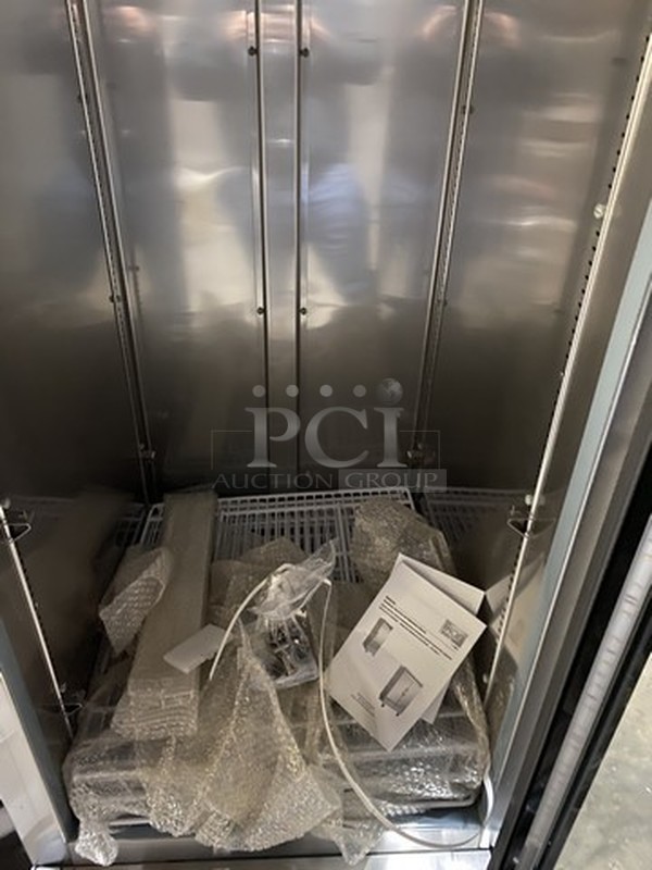 SWEET! BRAND NEW IN THE BOX! KOOL IT One Glass Door Reach In Cooler/Merchandiser! With Poly Coated Racks! Model KB27RG! 115V 1Phase! On Commercial Casters!  - Image 5 of 12