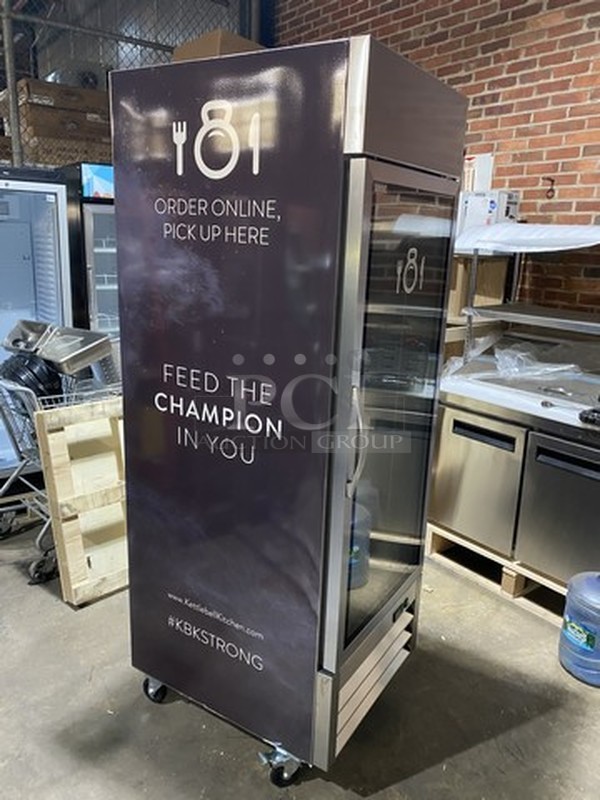 SWEET! BRAND NEW IN THE BOX! KOOL IT One Glass Door Reach In Cooler/Merchandiser! With Poly Coated Racks! Model KB27RG! 115V 1Phase! On Commercial Casters!  - Image 7 of 12