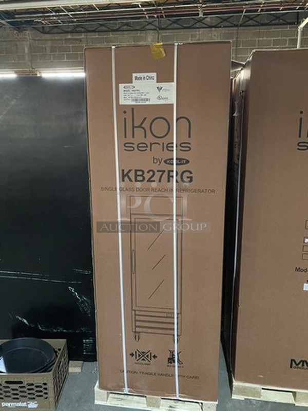 SWEET! BRAND NEW IN THE BOX! KOOL IT One Glass Door Reach In Cooler/Merchandiser! With Poly Coated Racks! Model KB27RG! 115V 1Phase! On Commercial Casters!  - Image 11 of 12