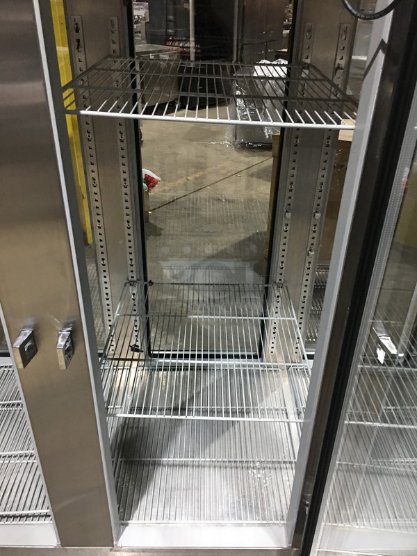 FABULOUS! Continental Commercial 3 Door Reach In/Pass Through Refrigerator Merchandiser! With Poly Coated Racks! All Stainless Steel! Model 3RGDPT Serial 14552378! 115/208/230V 1Phase! On Commercial Casters! - Image 6 of 10