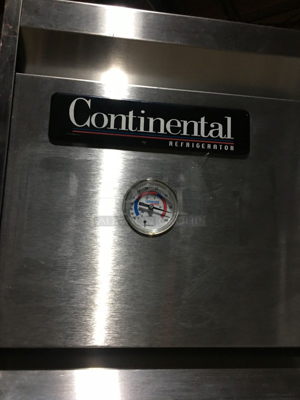 FABULOUS! Continental Commercial 3 Door Reach In/Pass Through Refrigerator Merchandiser! With Poly Coated Racks! All Stainless Steel! Model 3RGDPT Serial 14552378! 115/208/230V 1Phase! On Commercial Casters! - Image 9 of 10