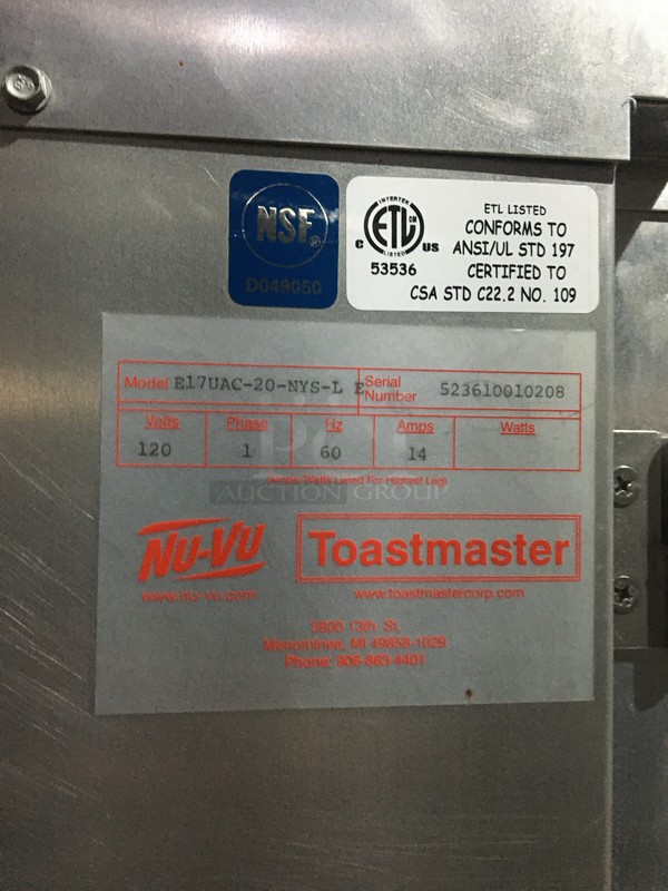 Wilder Commercial Food Warmer/Proofer Cabinet! Holds Full Size Trays! All Stainless Steel! Model E17UAC20NYSL Serial 523610010208! 120V 1Phase! On Commercial Casters! - Image 7 of 8